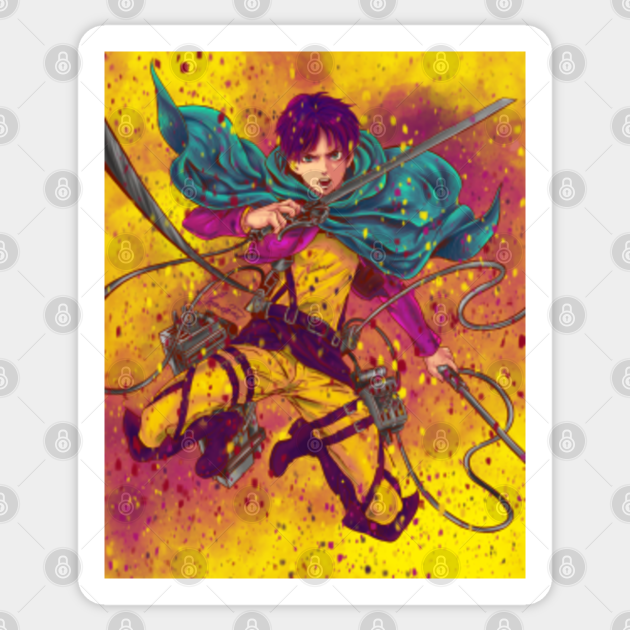 Attack On Titan Fanart Eren Jaeger Version 1 5 Attack On Titan Sticker Teepublic Flemme de faire en anglais dx alors voila j'ai eu une petite envie de faire un petit oc d'eren. attack on titan fanart eren jaeger version 1 5