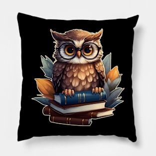 Owl with books Pillow