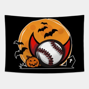 Funny Vampire Dracula Baseball Halloween Gift For Baseball Lovers Tapestry