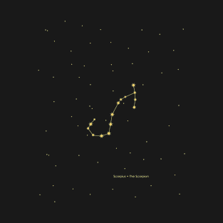 Scorpius Constellation. Gold T-Shirt