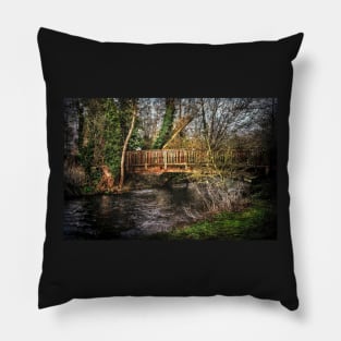 Footbridge Over The River Kennet Pillow