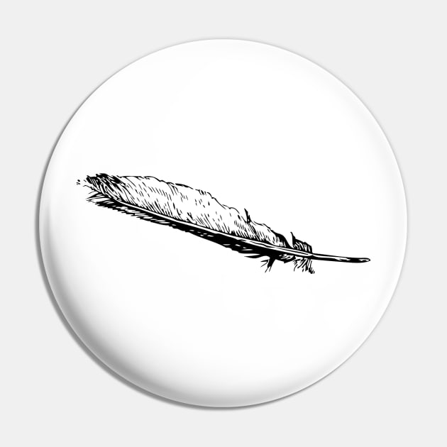 Minimal Feather Design Pin by hldesign