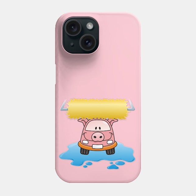 Carwash Pig Cartoon Phone Case by sifis