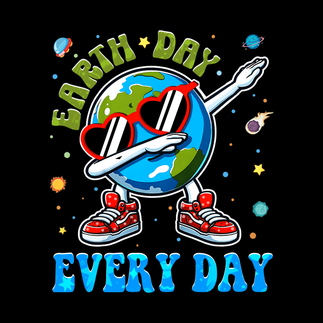 Dabbing Earth With Cute Groovy Make Everyday Earth Day by Art.Ewing