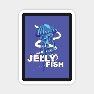 Jellyfish in Deep Blue Magnet