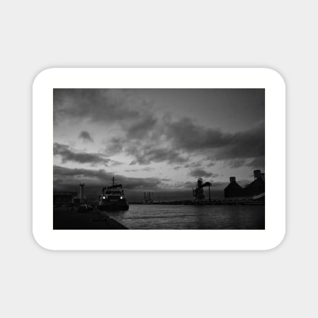 Sunset on the River Blyth - Monochrome Magnet by Violaman