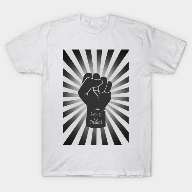 black raising fist | enough is enough | retro, vintage - Raised Fist Retro Vintage Style - T-Shirt