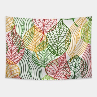 Colored Fall Leaves Pattern Tapestry