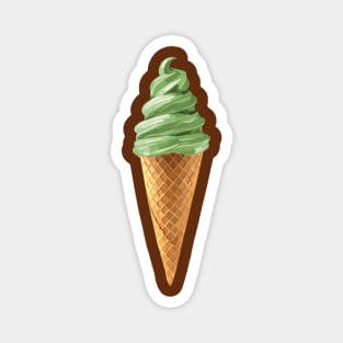 Pistachio Soft Serve Ice Cream Swirl Magnet