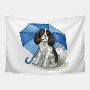 Cavalier King Charles Spaniel - Tri-colour Blue Umbrella Tapestry