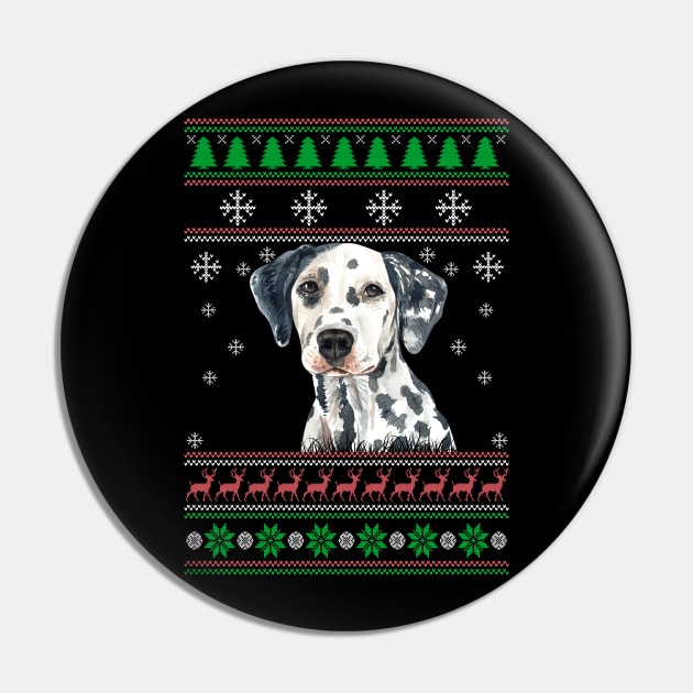 Dalmatian Ugly Christmas Sweater Funny Dog Lover Owner Gifts Pin by nzbworld