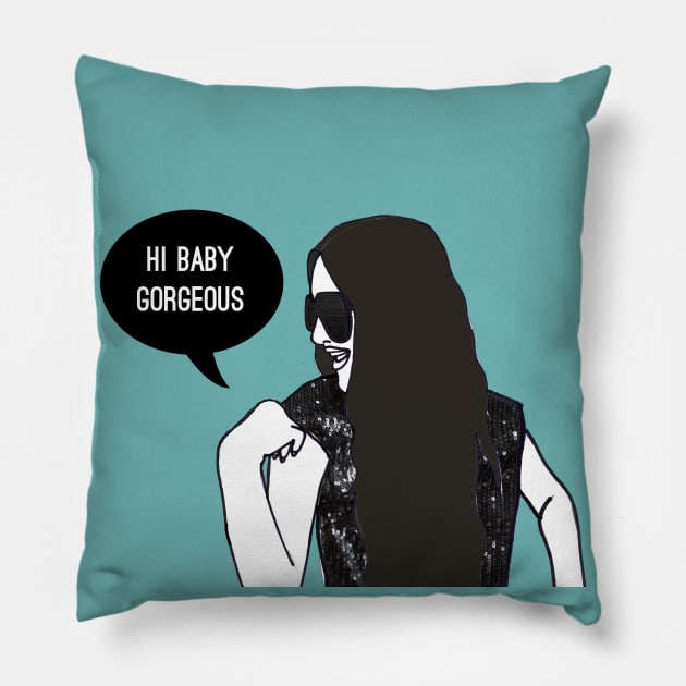 Hi Baby Gorgeous Pillow by Katsillustration