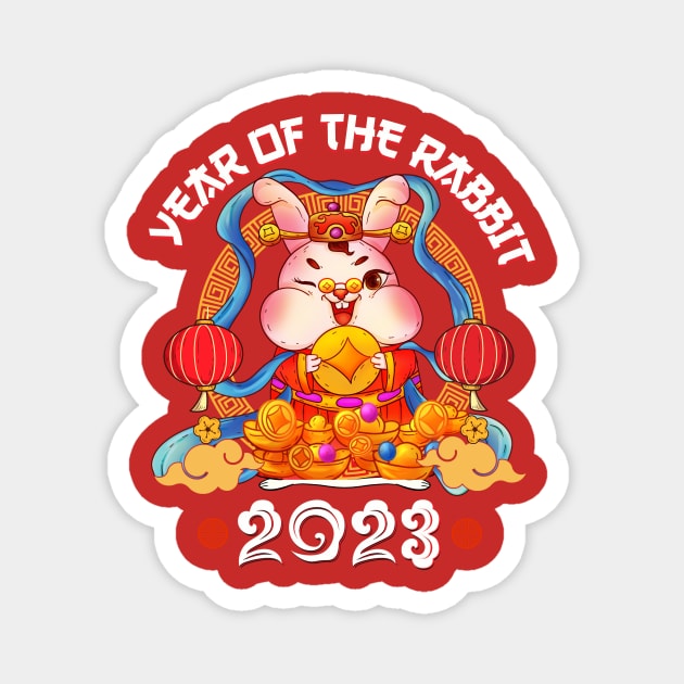 Happy Chinese New Year 2023 - Year Of The Rabbit Zodiac 2023 Magnet by Jhon Towel