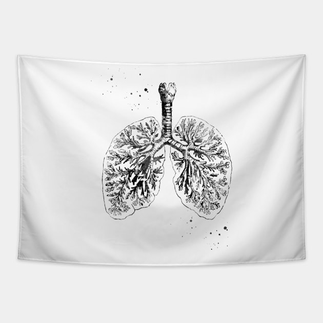 Anatomical Lungs Tapestry by erzebeth