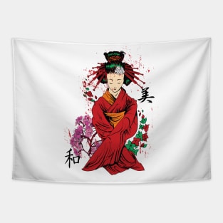 Geisha japanese style design Tapestry