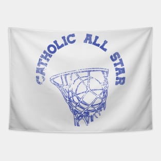 Vintage Catholic All Star Basketball Practice Tee Tapestry