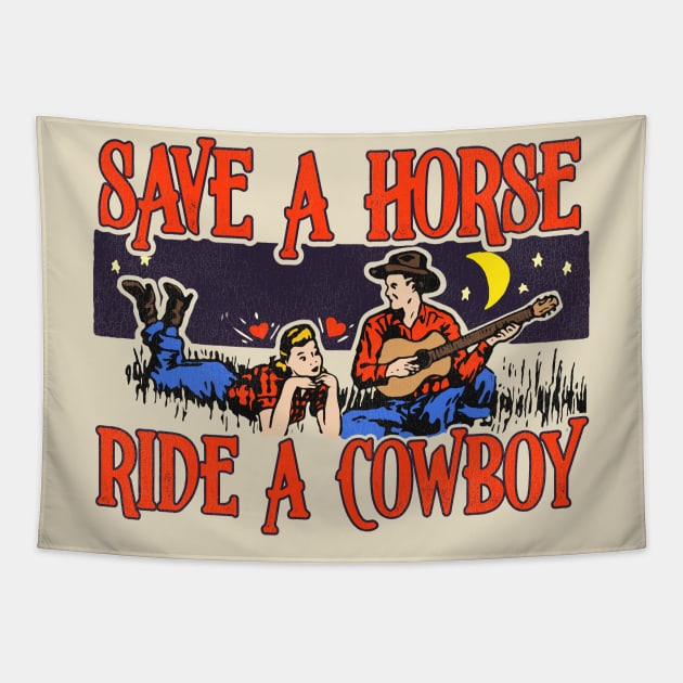 Save a Horse, Ride a Cowboy Tapestry by darklordpug