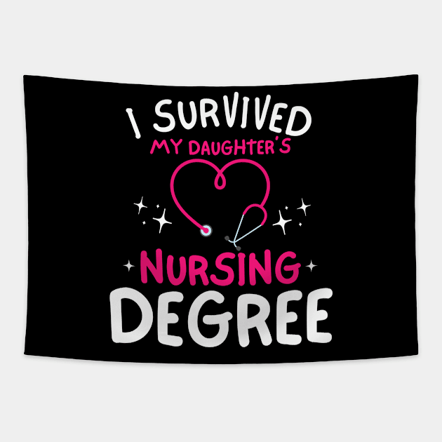 I Survived My Daughter’s Nursing Degree Proud Mom of a Nursing School Graduate Tapestry by Orth