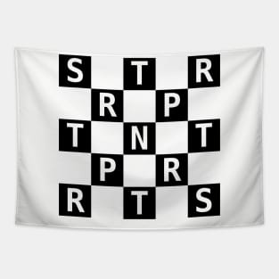 Black and White Checkered Sator Square Tapestry