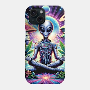 Alien Astronaut Meditating In Space Phone Case