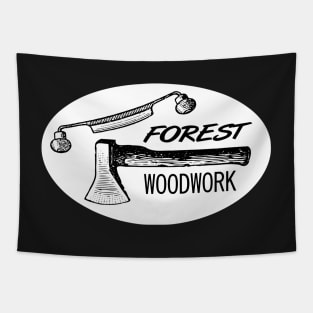 Forest Woodworker Prepper Tapestry