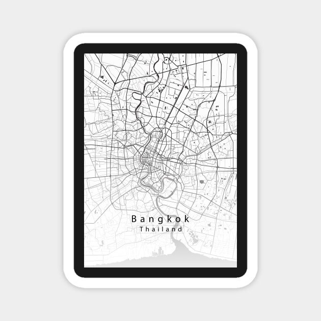 Bangkok Thailand City Map Magnet by Robin-Niemczyk