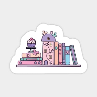 Cute pastel bookshelf Magnet