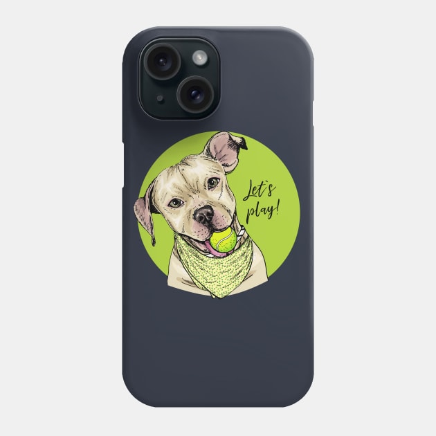 Pitbull Let s Play Phone Case by Mako Design 