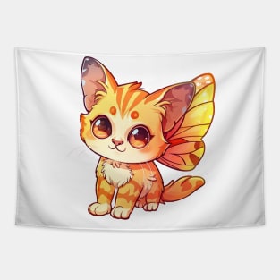 Cute Butterfly Cat T-shirt Tapestry