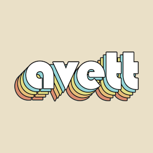 Avett - Retro Rainbow Typography Faded Style T-Shirt