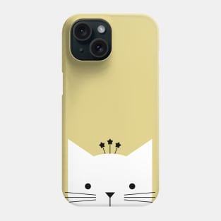 Peek-a-Boo Cat with Stars on Gold Phone Case