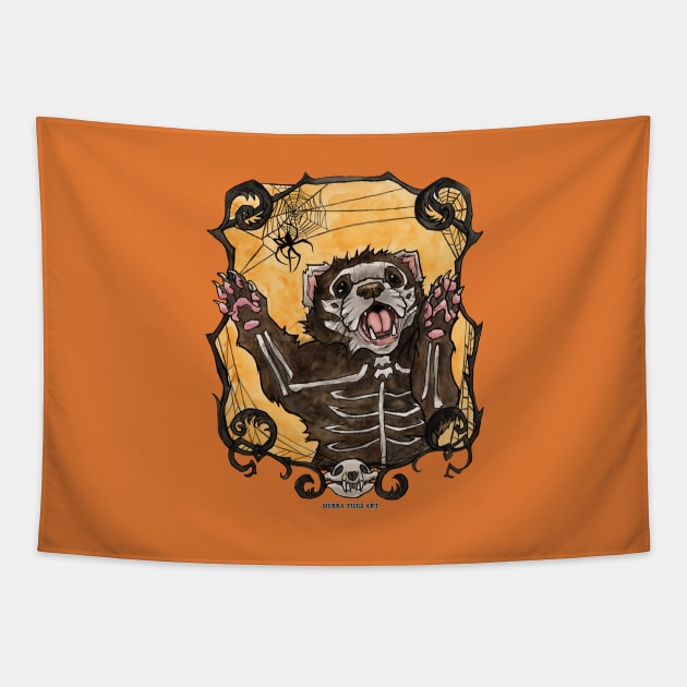 Halloween Ferret Tapestry by SierraTiegsArt