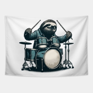 Drum set sloth drummer Tapestry