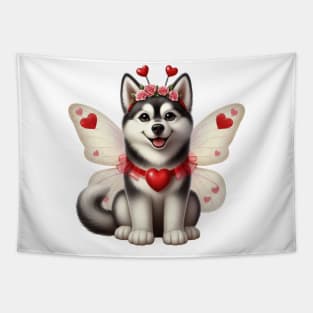 Valentine Fairy Husky Dog Tapestry