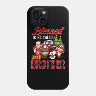 Blessed To Be Called Brother Christmas Buffalo Plaid Truck Phone Case