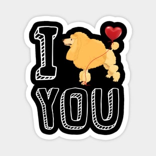 I Love You Poodle Valentine Magnet