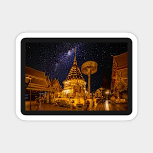 Milky Way over Doi Suthep Temple Magnet