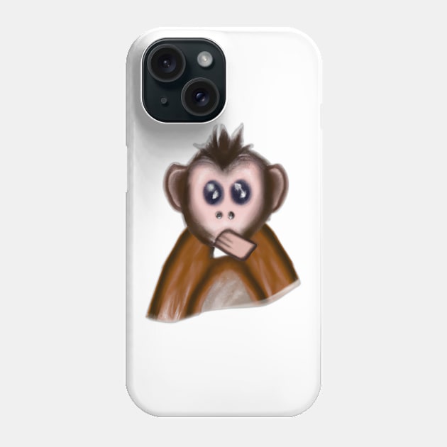 Cute Monkey Drawing Phone Case by Play Zoo