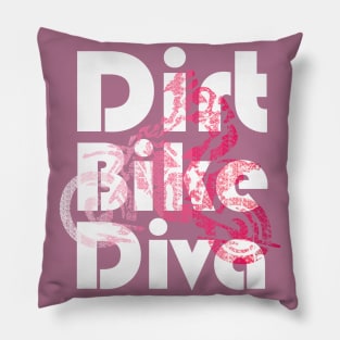 Dirt Bike Diva Grunge DirtBike Motocross Supercross Biking Girl Pillow