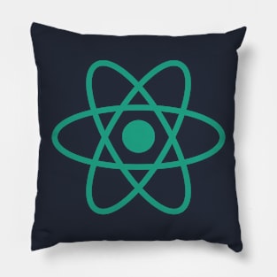 Simple Atom - Aqua Green Pillow