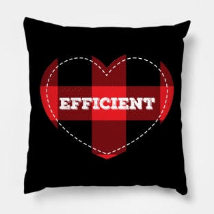 Buffalo Plaid Lumberjack Efficient Love Heart Pillow