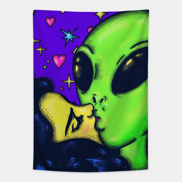 Ufo true love Tapestry by Sasshhaaaart