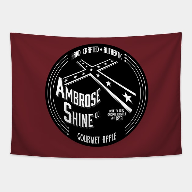 Ambrose Shine Co. (Black) label logo Tapestry by BtnkDRMS