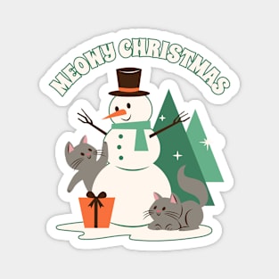 Meowy Christmas Magnet