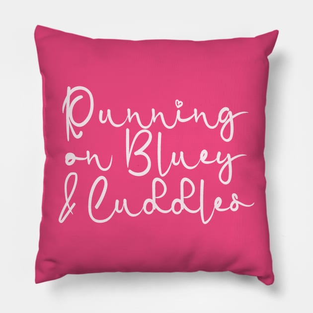 Sweet Running On Bluey & Cuddles Pillow by Take It Keysie 