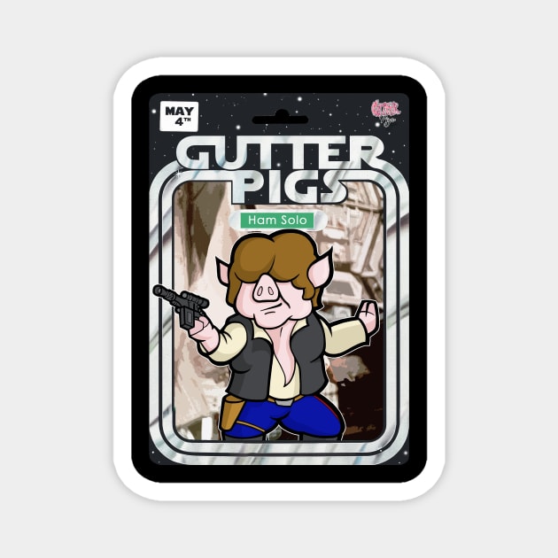 Gutter Pigs Ham Solo Magnet by GutterPigs