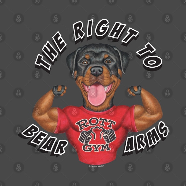 Cute awesome Rottie Rottweiler with Muscles by Danny Gordon Art