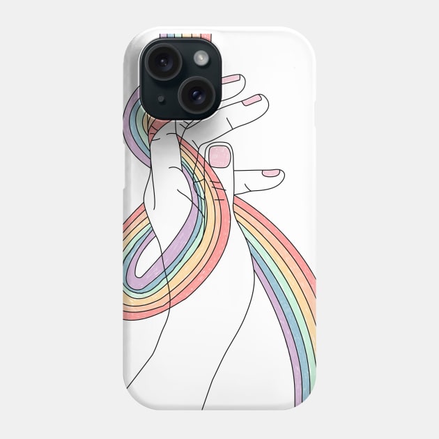 Rainbow in my hand Phone Case by mariacaballer