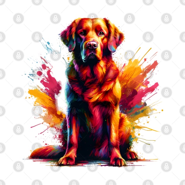 Colorful Abstract Chesapeake Bay Retriever Portrait by ArtRUs