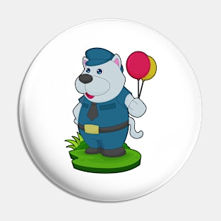 Dog Cop Balloon Police Pin